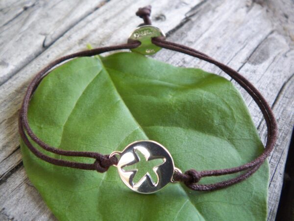 SS Seastar Disc Leather Bracelet