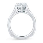 18kt White Gold .47ctw Diamond Deco Euro Shank Engagement Ring