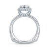 14kt Pave Set .52ctw Diamond Round Cut Halo Engagement Ring