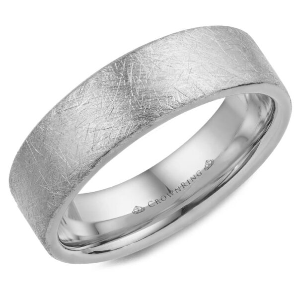 14kt Textured 6mm Mens Wedding Band