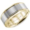 14kt 8mm Two Tone Mens Wedding Band - Image 2
