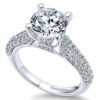 pave set round diamond .85 carats engagement ring