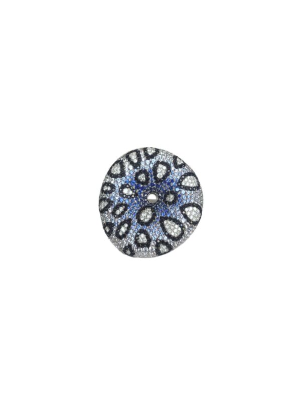 22241 14kt white gold multi color sapphire 3.20ctw & dia .45ctw ring