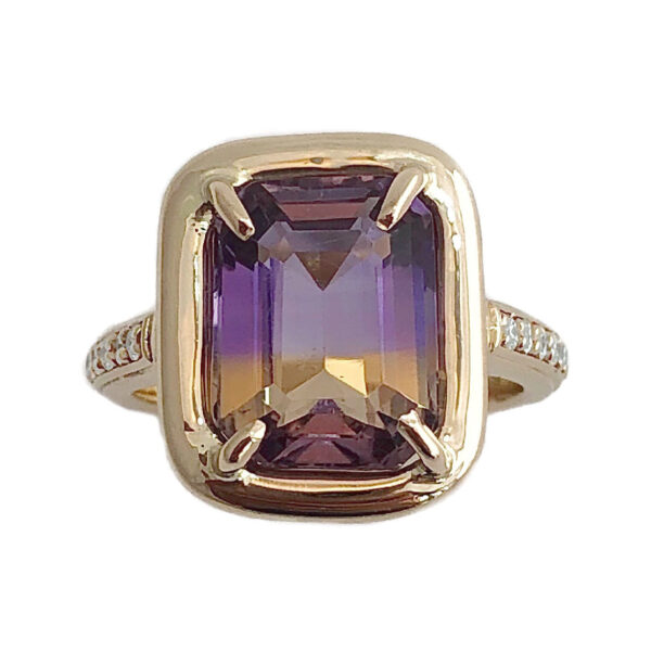 ametrine and diamond ring