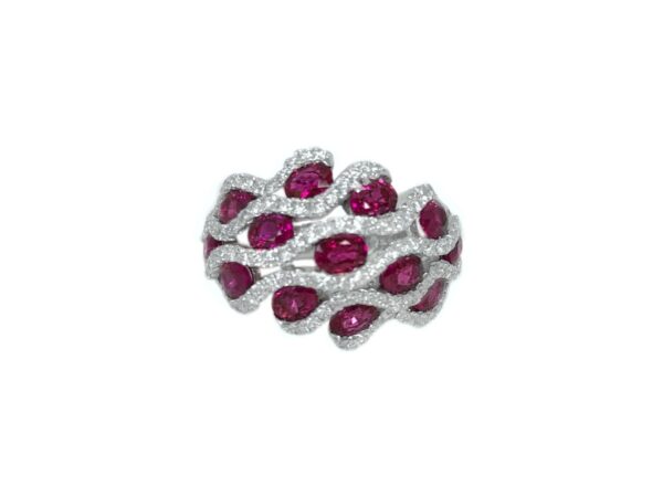 8524 18kt white gold ruby 2.49ctw & dia .84ctw ring