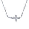 adjustable chain necklace with sideways diamond cross