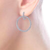 double circle diamond huggie earrings