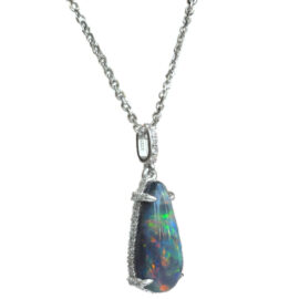 black opal & diamond pendant