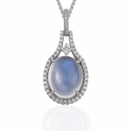 moonstone & diamond necklace