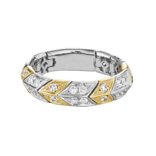 14kt white & yellow gold diamond flexible ring