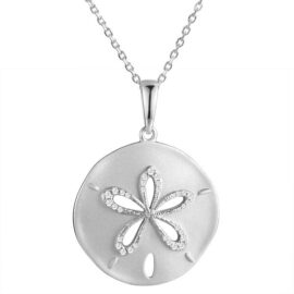 white gold diamond sand dollar pendant