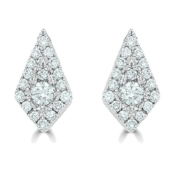 14kt kite shape earrings with diamonds