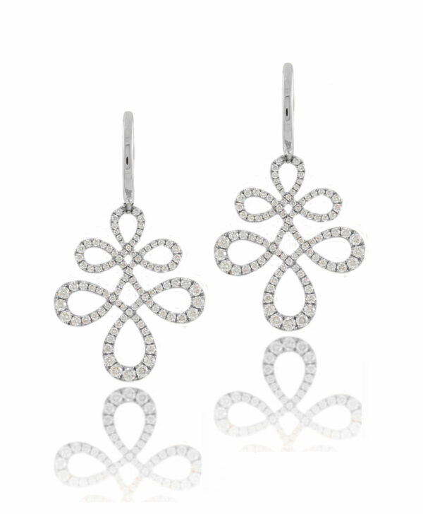 14kt diamond swirl dangle earrings Eloise