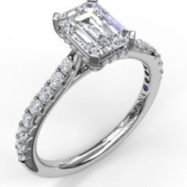 emerald cut engagement mounting