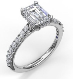 emerald cut engagement mounting