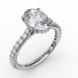 oval hidden halo engagement ring mounting