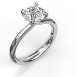 round solitaire engagement ring for 1.00 carat center