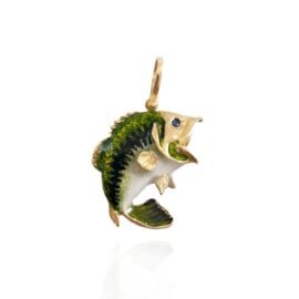 enameled jumping bass pendant