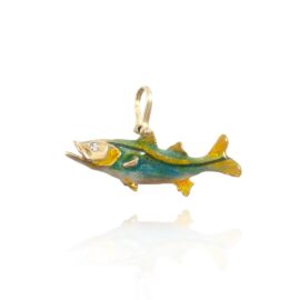 enameled swimming snook pendant