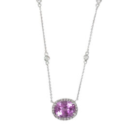 kunzite & diamond necklace