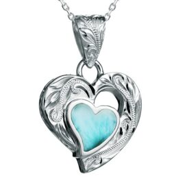 heart pendant with larimar