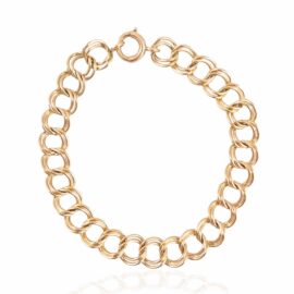 estate double link charm bracelet