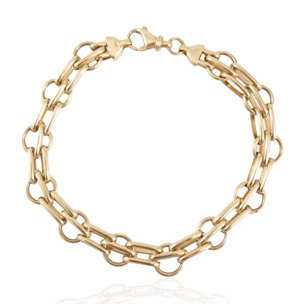 estate 14ky oval solid link bracelet