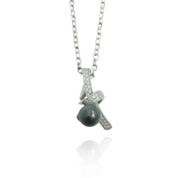 Tahitian pearl & diamond pendant