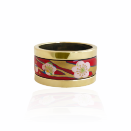 Red Enamel & gold band