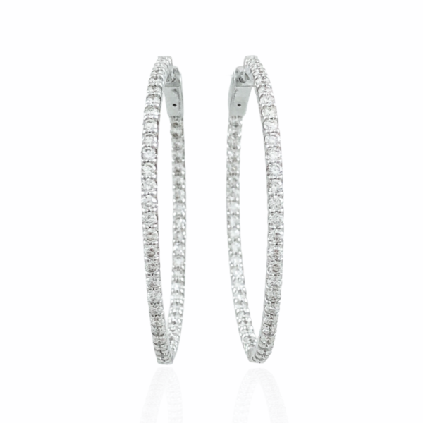 2.19ctw inside/out diamond hoops