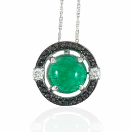 emerald & black diamond necklace