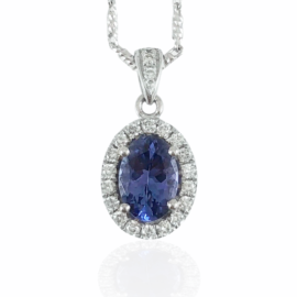 tanzanite & diamond pendant