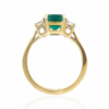 cushion emerald & baguette diamond ring