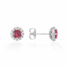 pink tourmaline & diamond earrings