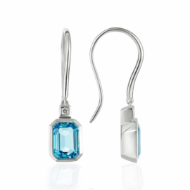 blue topaz hook earrings