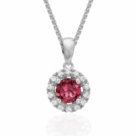 pink tourmaline & diamond necklace