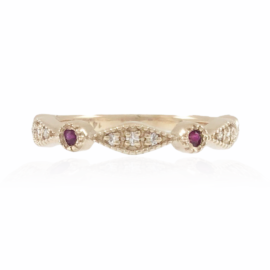 ruby & diamond milgrain band