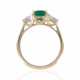 emerald & trillion cut diamond ring