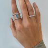 blue zircon & diamond ring
