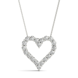 open heart diamond slide pendant