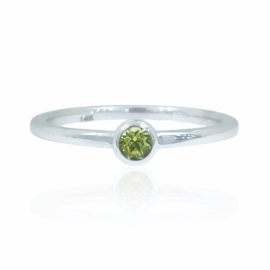 peridot .12ct dot ring