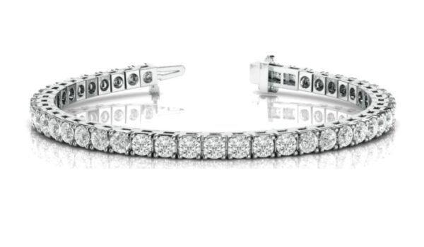 14KT WHITE GOLD 5.48CTW DIA TENNIS BRACELET