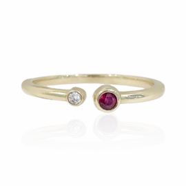 14KY R.07CT D.02CT NEG SPACE STACKER RING