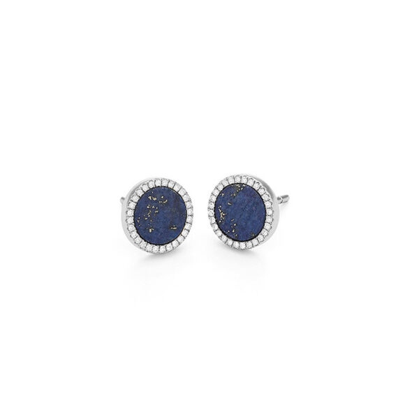 lapis & diamond earrings