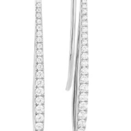 diamond line dangle earrings