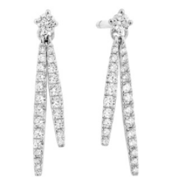 double spike diamond dangle earrings