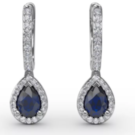 sapphire & diamond dangle earrings