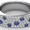 square top sapphire & diamond band