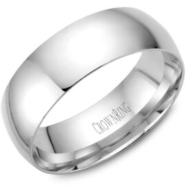 men's 7mm white gold size 8 wedding band