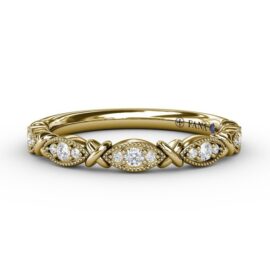 fana - marquise shape milgrain diamond band